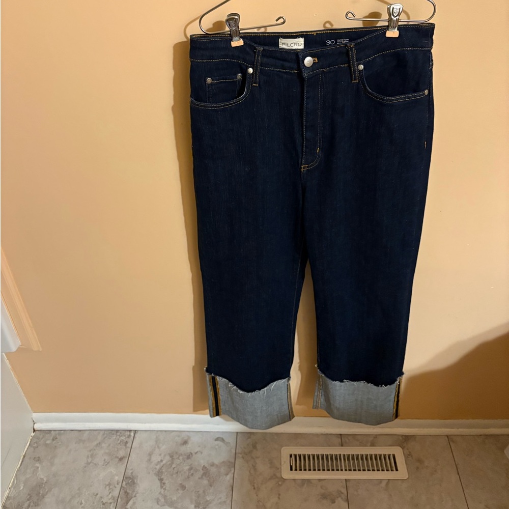 Anthropologie Pilcro Scotty Cuffed High-Rise Straight Leg Jeans - Picture 4 of 6